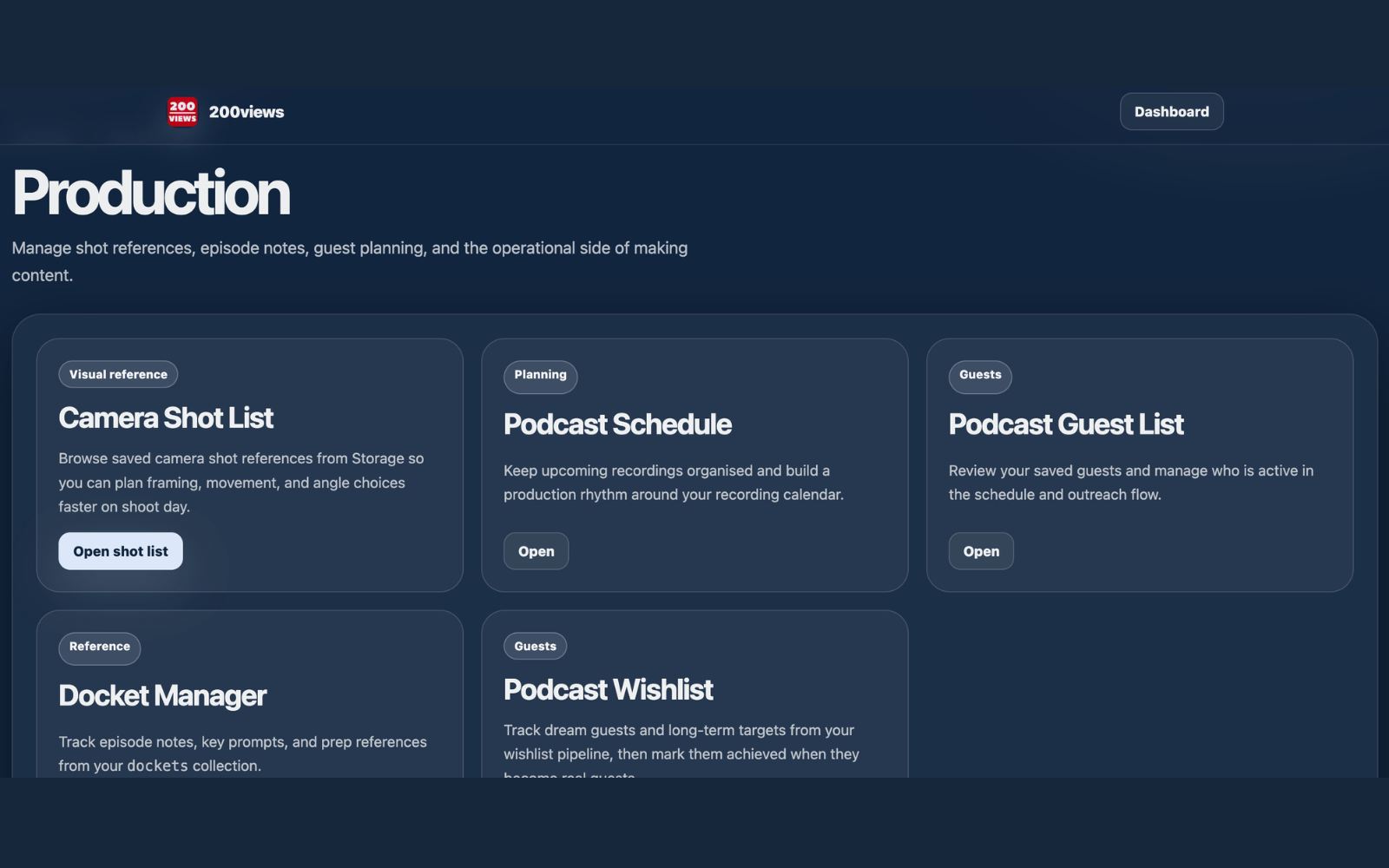 200views production and scripting view
